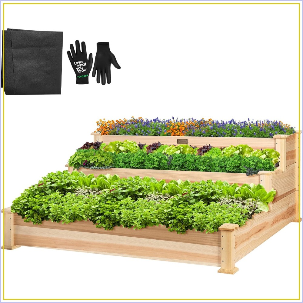 Gardening Tools Images - Трехуровневая приподнятая грядка для сада из